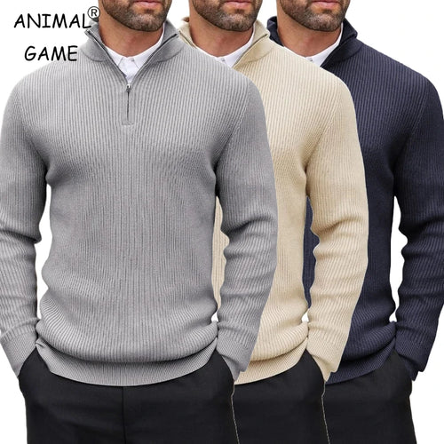 ANIMAL™ — Striped Zip Sweater