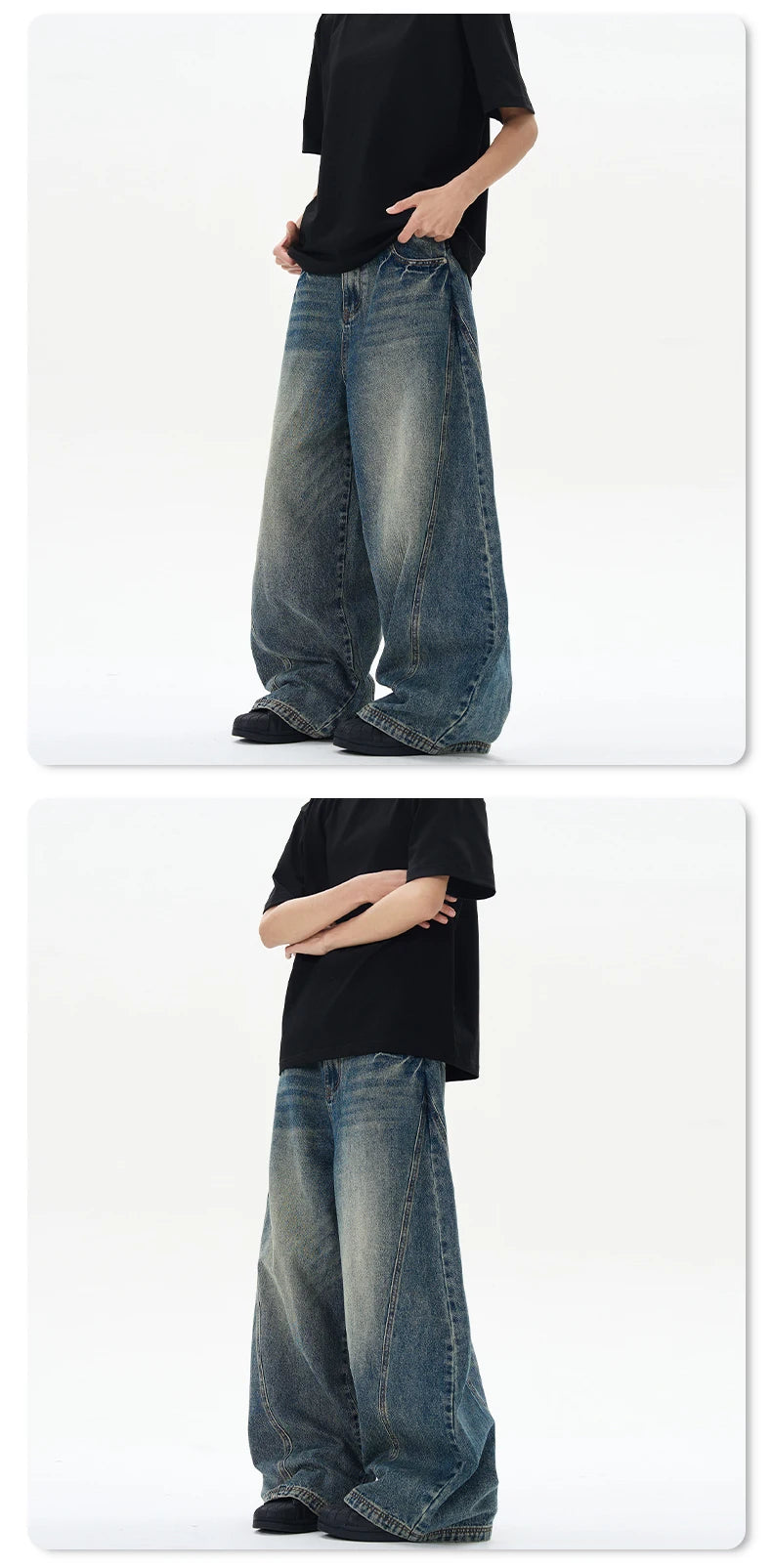 VINTAGE STORM —WIDE-LEG JEANS